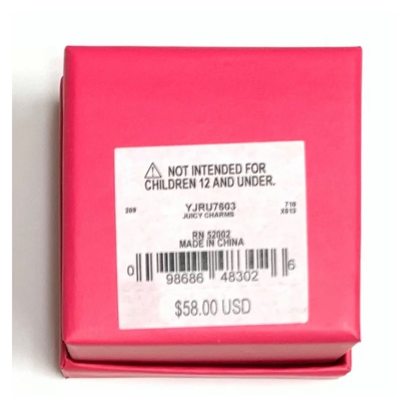 NWT Juicy Couture BEST FRIENDS FOREVER Gold Tone Crystal 2 Charms For Necklace - Picture 7 of 8